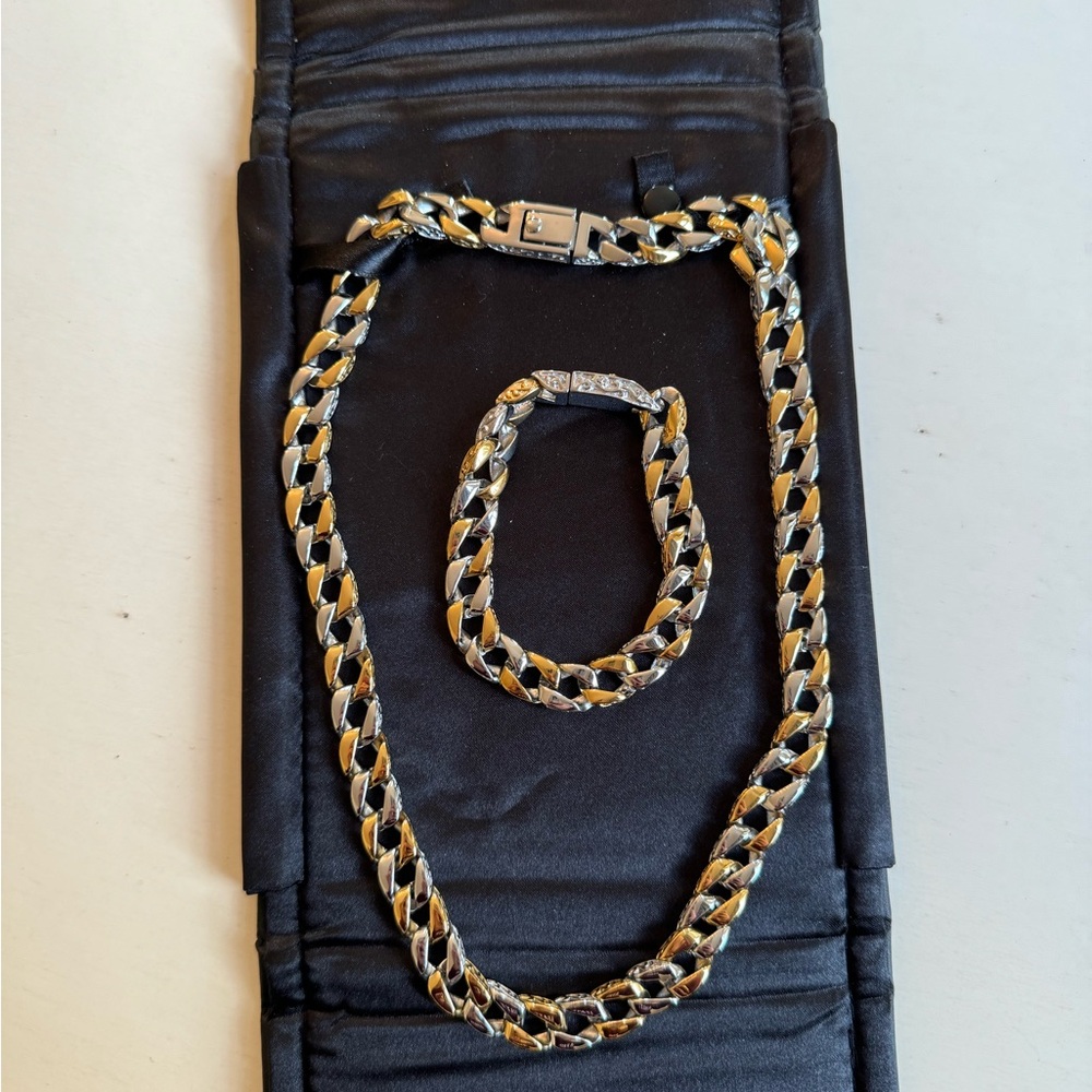Men’s Daniel Steiger Stainless Steel Necklace & Bracelet